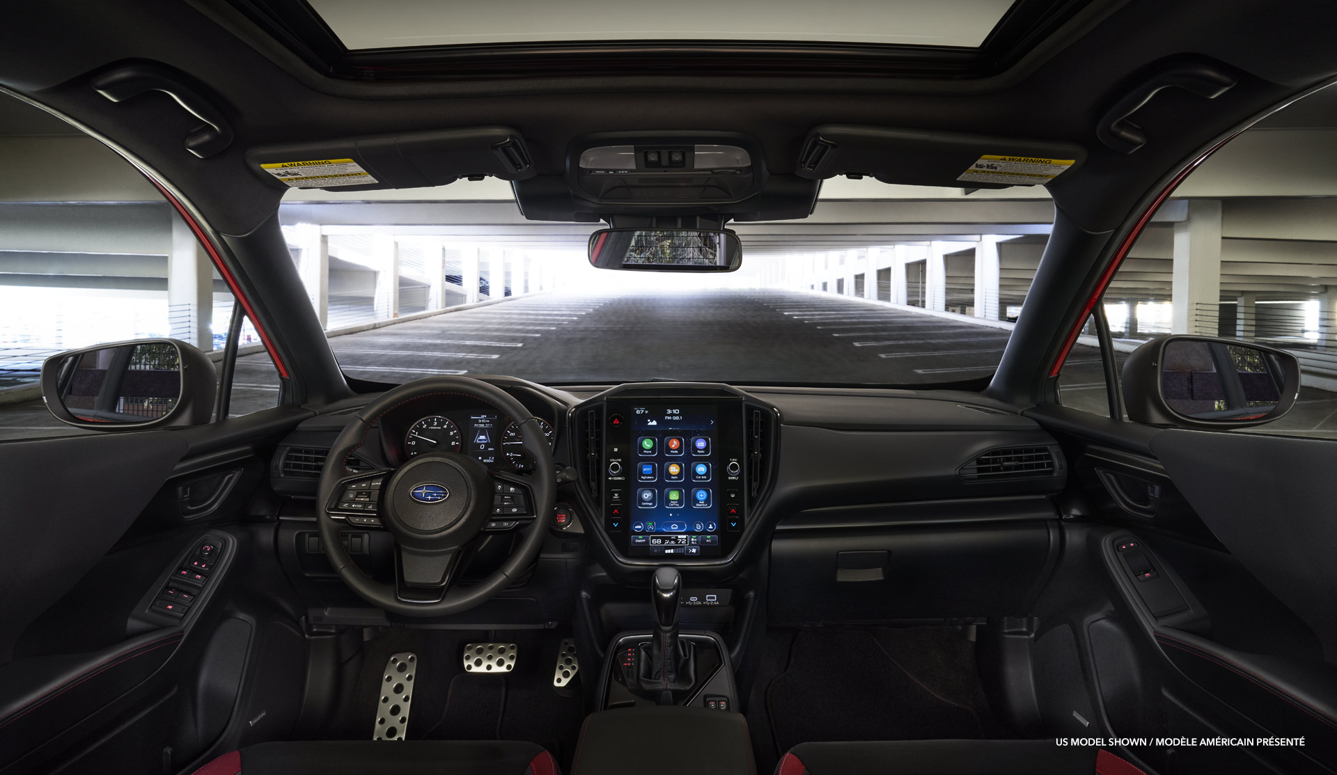 Interior shot of the 2024 Impreza front dash.